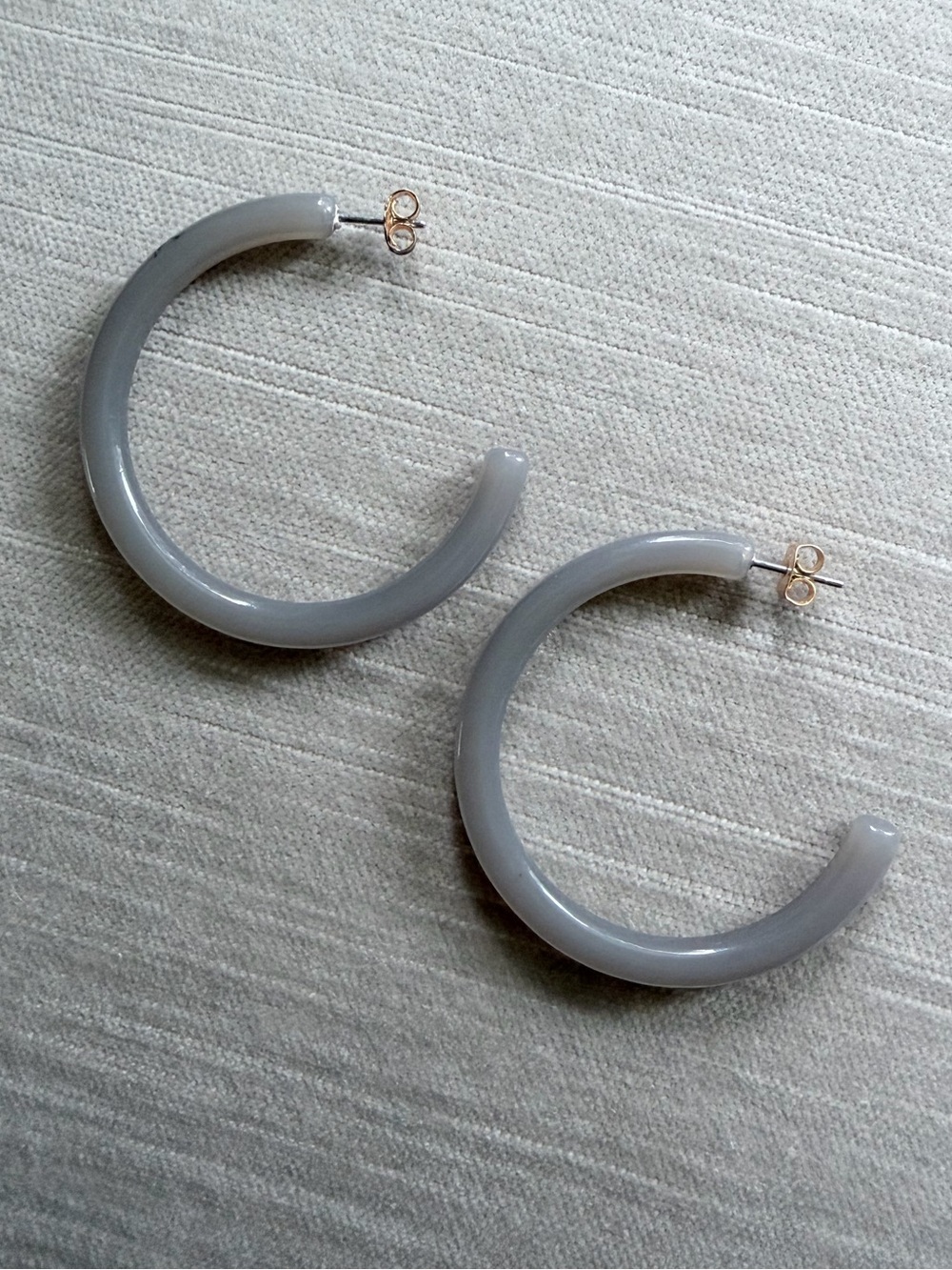 Taupe Resin Hoop Earrings
